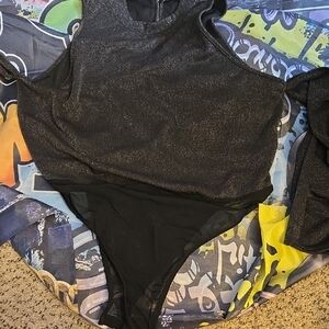 SHEIN Shimmering Black Kids Bodysuit
